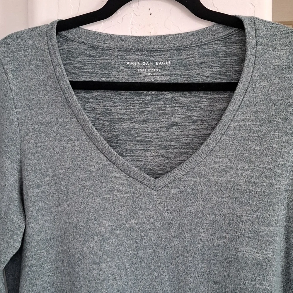 American Eagle Outfitters Soft & Sexy Plush Size Large Marbled  Sage Green - Picture 2 of 13